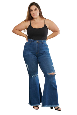 Plus Size Drama Flare Jeans