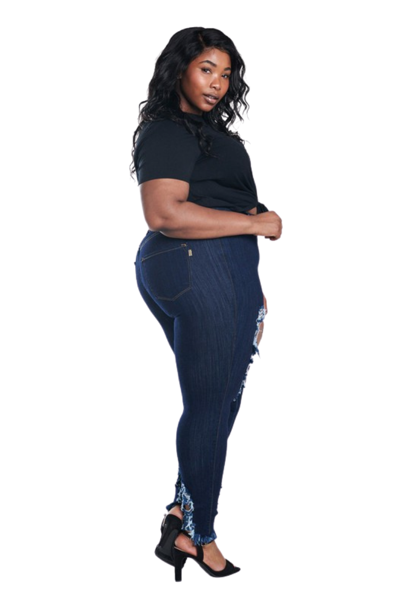 Destructed Diva Plus Size Skinny Jean