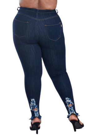 Destructed Diva Plus Size Skinny Jean