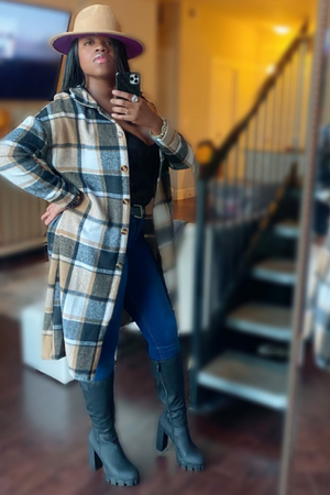 Nude Plaid Shacket