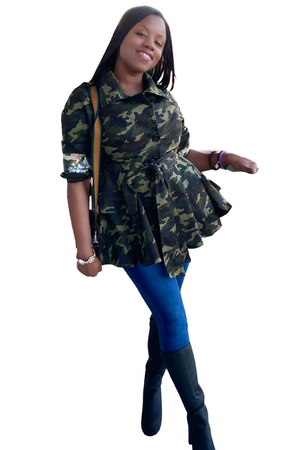 Operation Camo Peplum Jacket