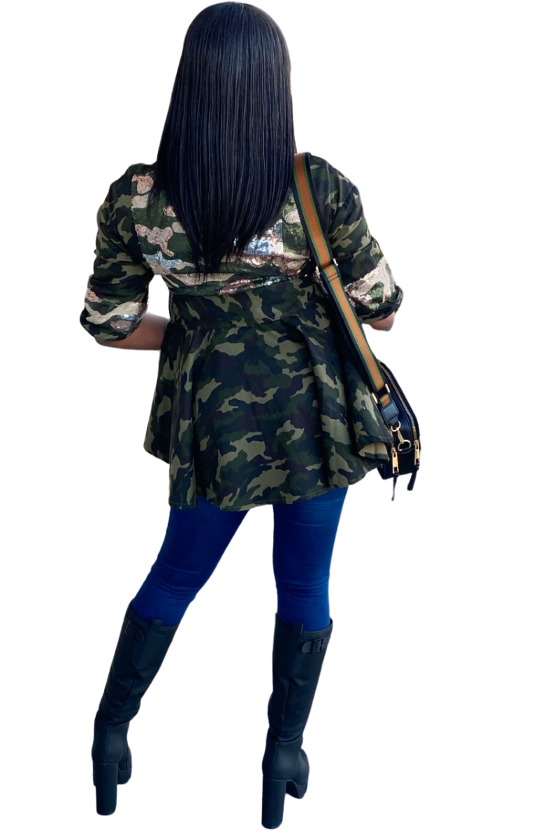 Operation Camo Peplum Jacket