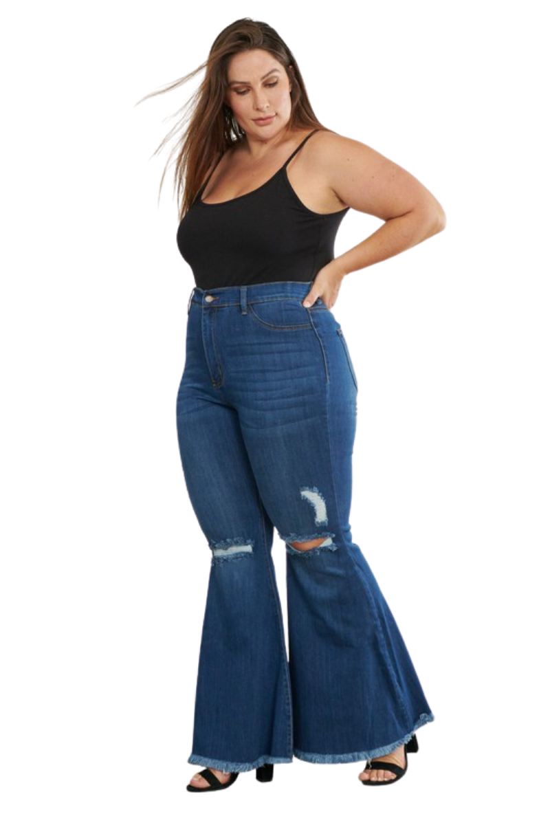 Plus Size Drama Flare Jeans