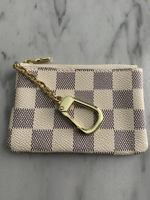 Checkered Coin Purse/Key Pouch