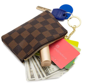 Checkered Coin Purse/Key Pouch