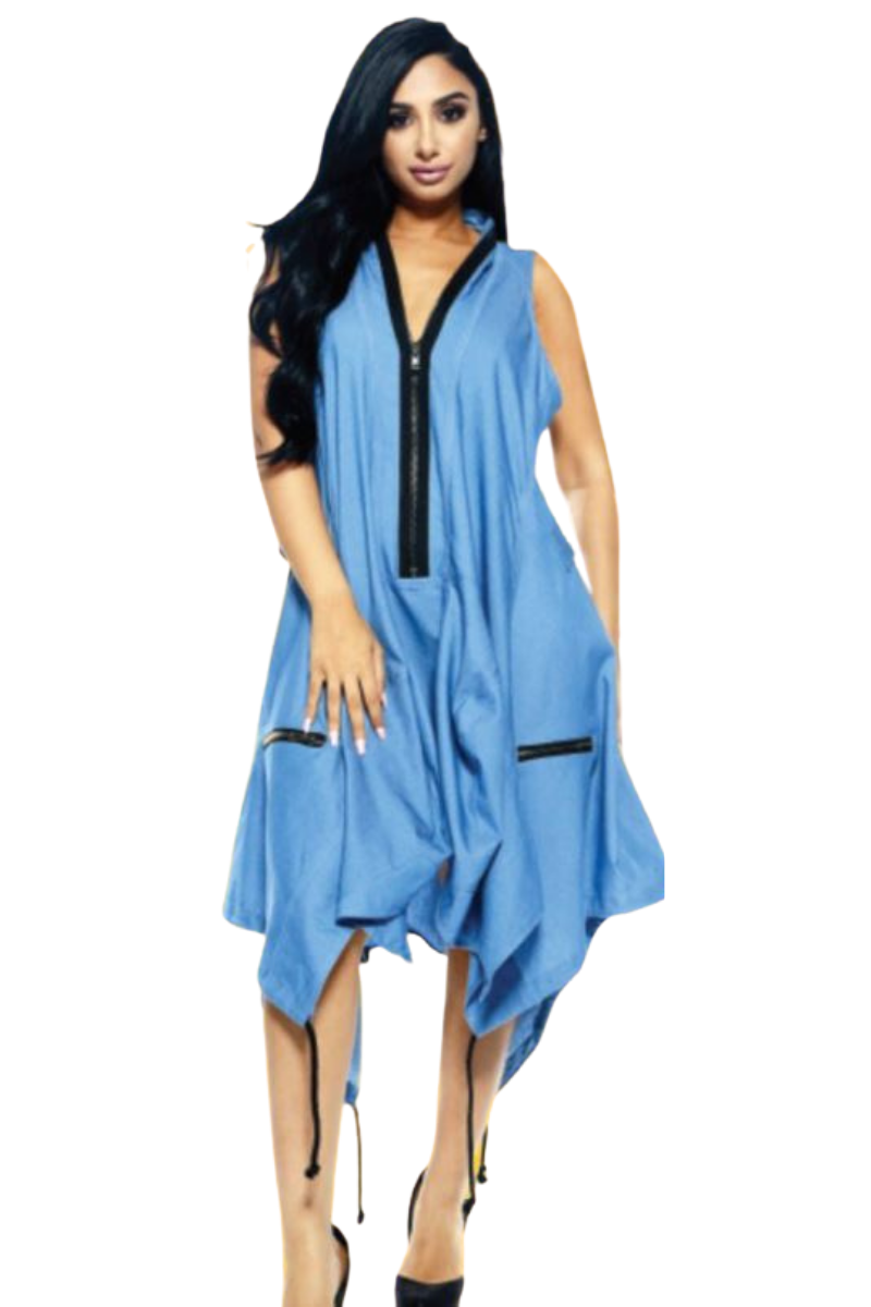Plus Size Denim Drama Dress